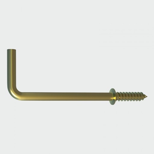 Square Cup Hooks, Brass, 38 mm, 2 pk
