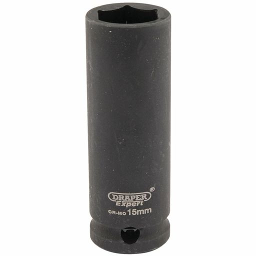 Draper Expert HI-TORQ® 6 Point Deep Impact Socket, 3,8 Sq. Dr., 15mm