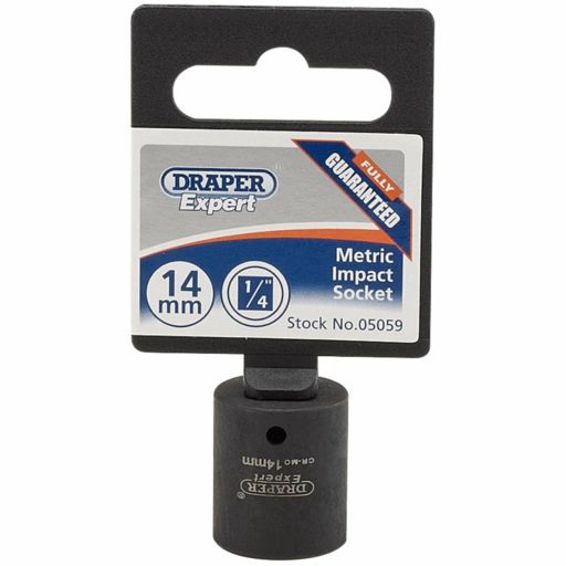 Draper Expert HI-TORQ® 6 Point Impact Socket, 1,4 Sq. Dr., 14mm